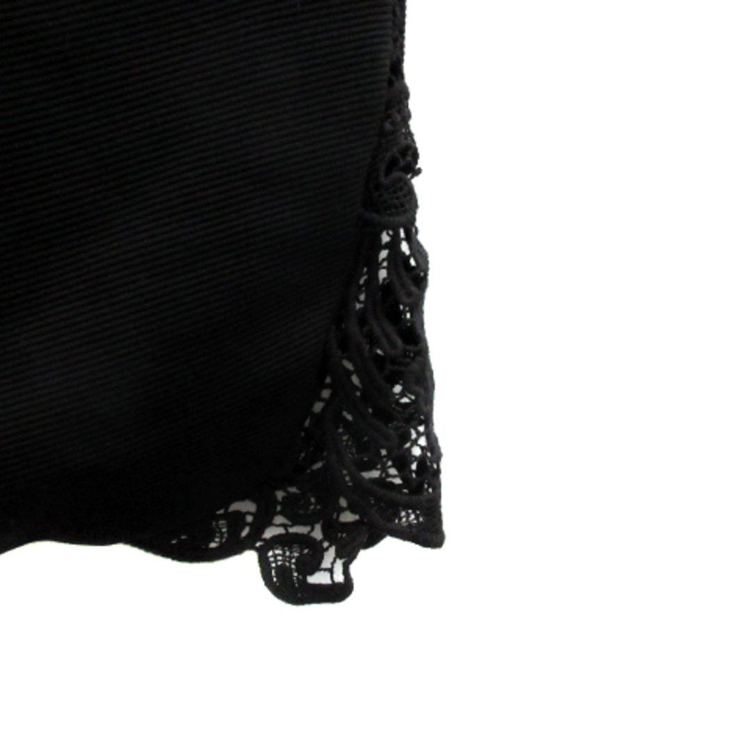 Spick & Span(スピックアンドスパン)のスピック&スパン タイトスカート ひざ丈 無地 花柄レース 36 黒 ブラック レディースのスカート(ひざ丈スカート)の商品写真