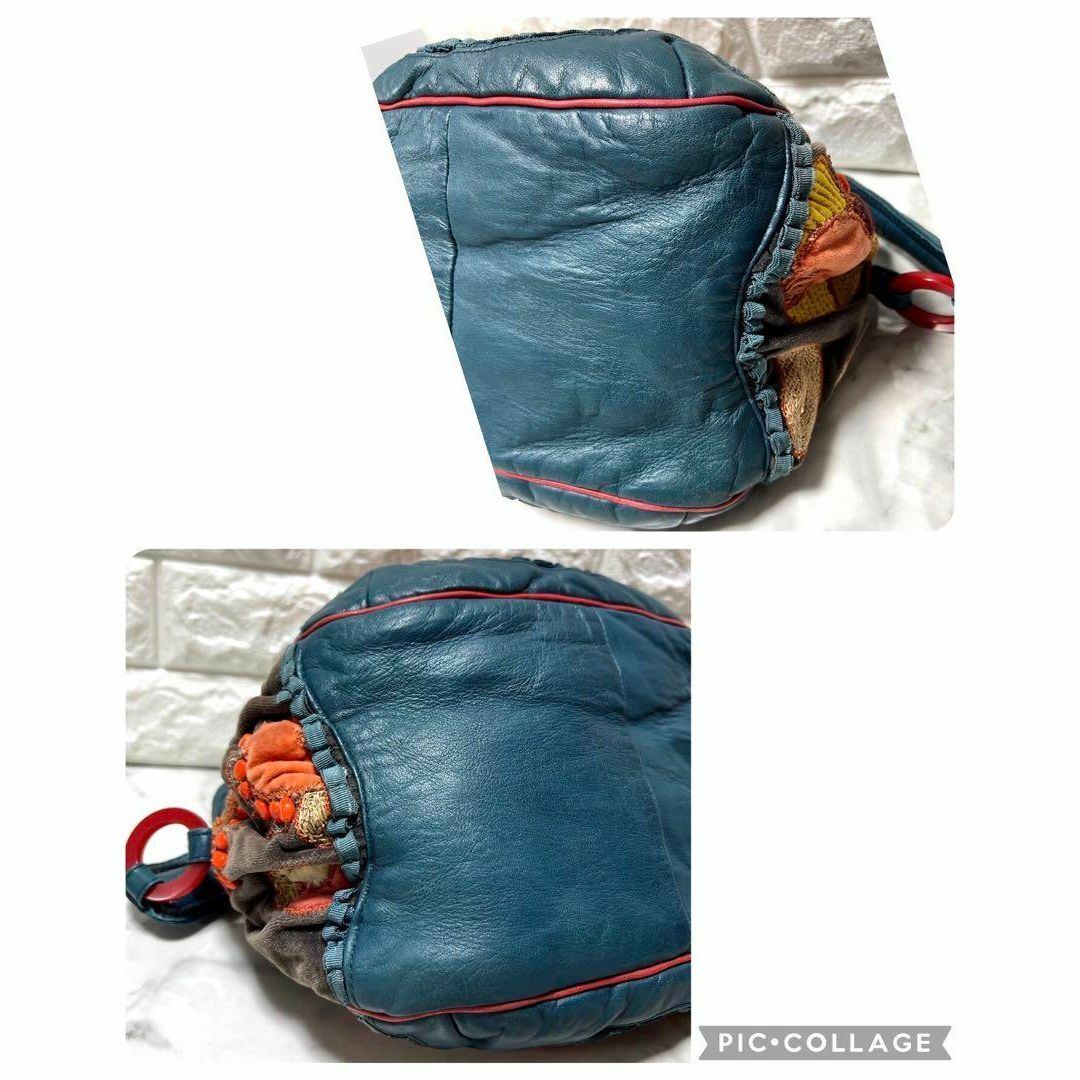 JAMIN PUECH(ジャマンピュエッシュ)の美品　ジャマンピュエッシュ　ワンショルダー　ハンドバッグ　レザー　ビーズ　袋付き レディースのバッグ(ハンドバッグ)の商品写真