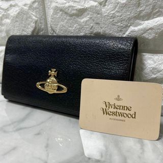 美品 ヴィヴィアンウエストウッド 長財布 オーブ ゴールド金具 がま口