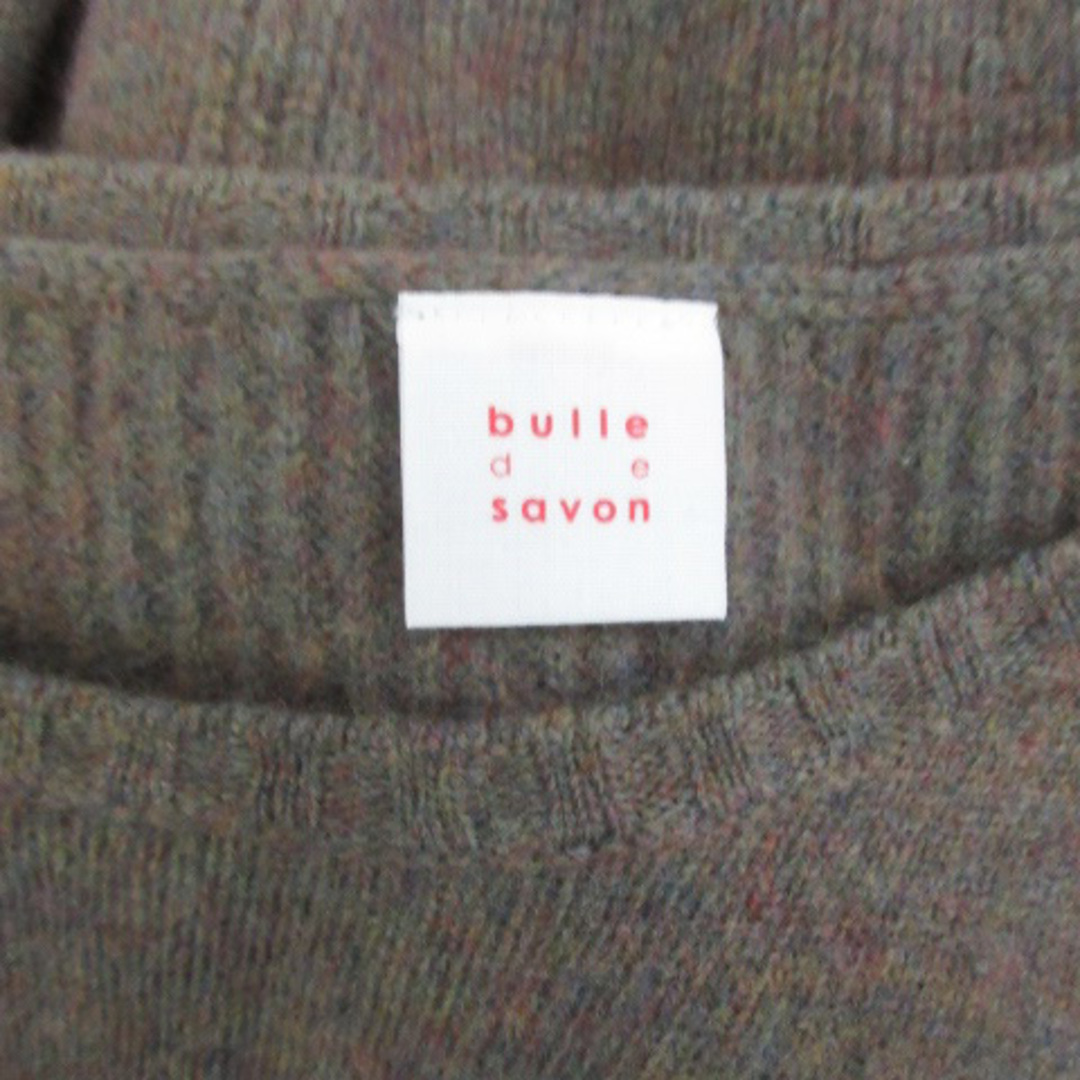 bulle de savon(ビュルデサボン)のビュルデサボン ニットワンピース ひざ丈 長袖 ラウンドネック ウール F レディースのワンピース(ひざ丈ワンピース)の商品写真