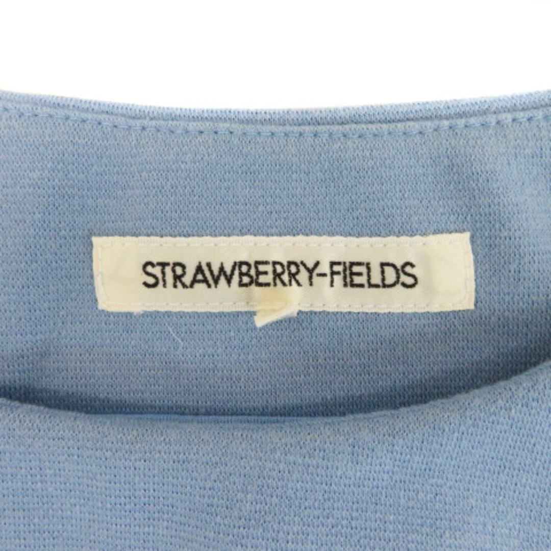 STRAWBERRY-FIELDS(ストロベリーフィールズ)のストロベリーフィールズ ワンピース ミニ丈 七分袖 レース リボン S 水色 レディースのワンピース(ミニワンピース)の商品写真