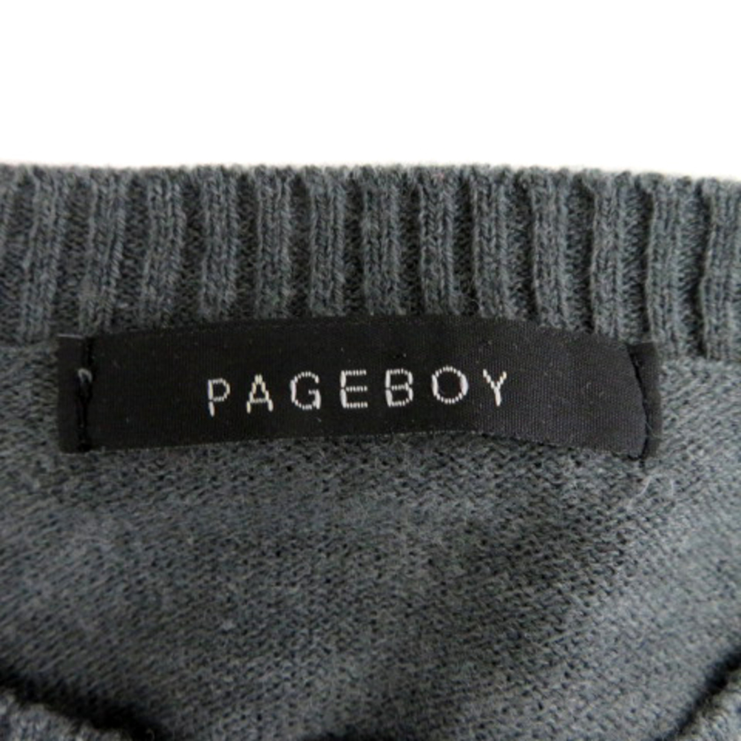 PAGEBOY(ページボーイ)のページボーイ ニット カットソー 長袖 アーガイルチェック柄 M グレー レディースのトップス(ニット/セーター)の商品写真