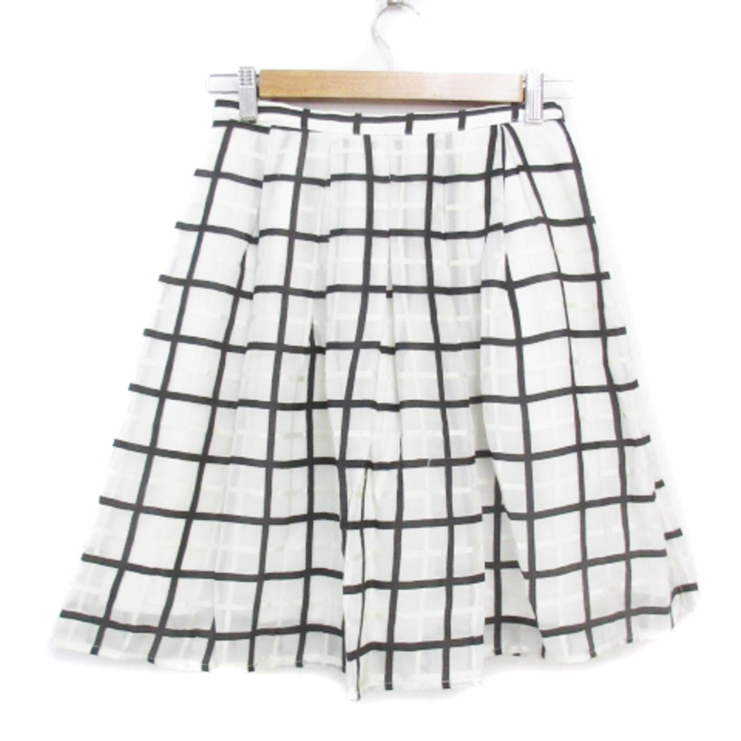 AG by aquagirl(エージーバイアクアガール)のエージーバイアクアガール フレアスカート ひざ丈 チェック柄 M 白 黒 レディースのスカート(ひざ丈スカート)の商品写真