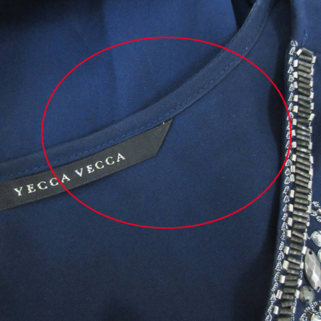 YECCA VECCA(イェッカヴェッカ)のイェッカヴェッカ チュニック ブラウス カットソー  半袖  F 紺 ネイビー レディースのトップス(チュニック)の商品写真