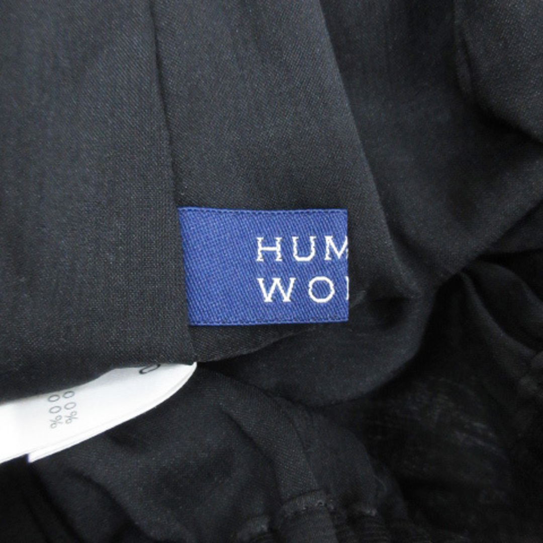 HUMAN WOMAN(ヒューマンウーマン)のヒューマンウーマン フレアスカート ギャザースカート ロング丈 マキシ丈 M 黒 レディースのスカート(ロングスカート)の商品写真