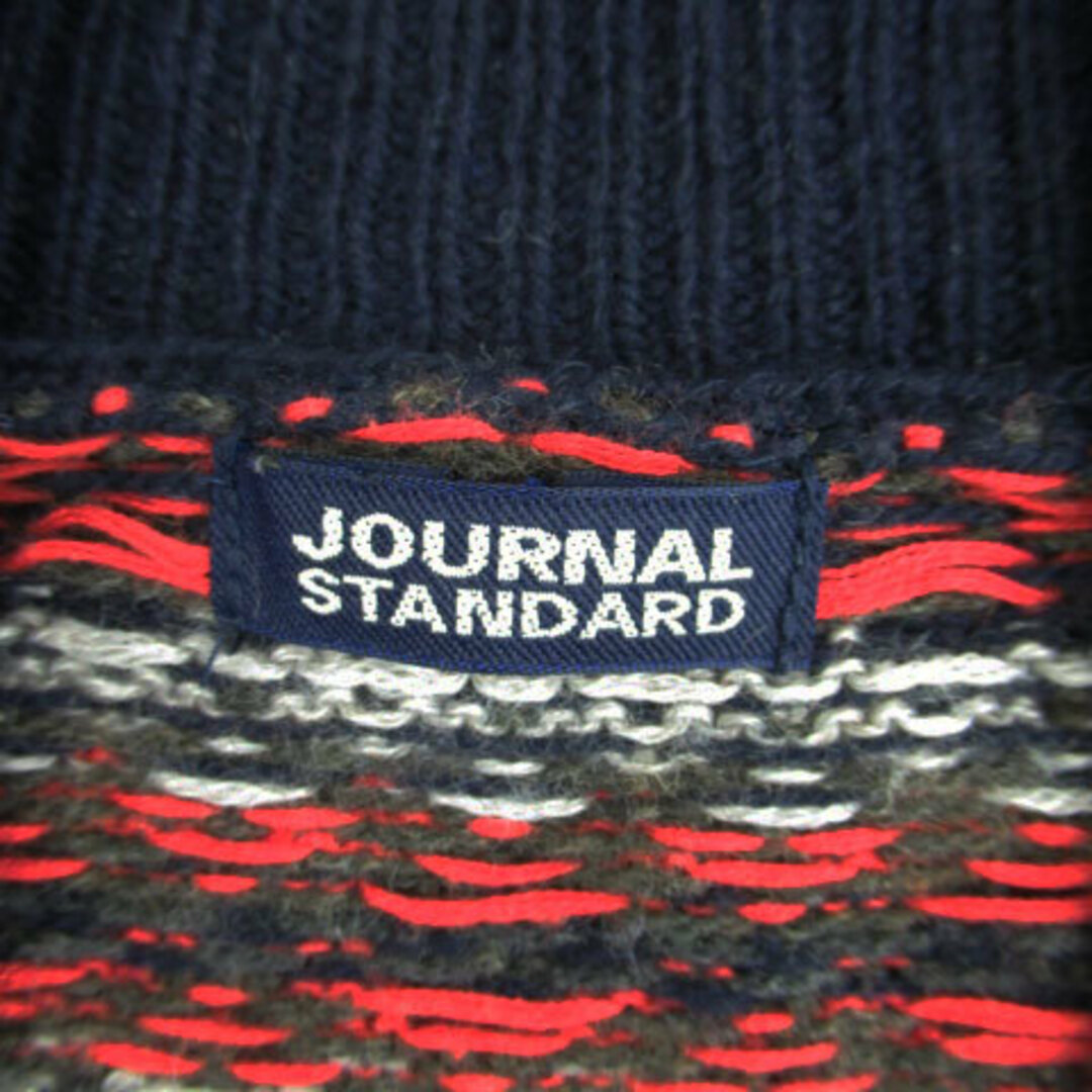 JOURNAL STANDARD(ジャーナルスタンダード)のジャーナルスタンダード ニットカーディガン 総柄 ウール混 マルチカラー 紺 メンズのトップス(カーディガン)の商品写真