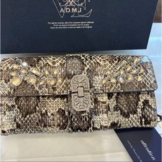 新品ADMJリアルスネークレザースワロフスキー長財布 - 長財布