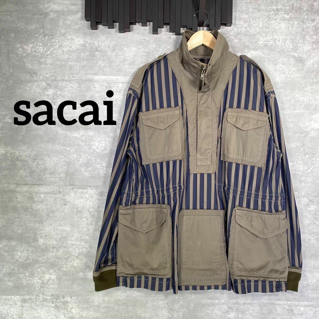 『sacai』サカイ (3) ストライププルオーバーシャツ / ハーフジップ | フリマアプリ ラクマ