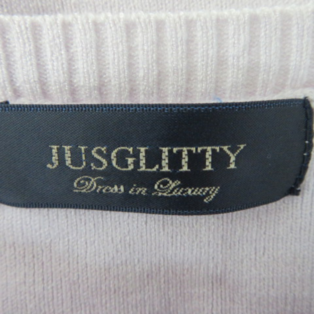 JUSGLITTY(ジャスグリッティー)のジャスグリッティー ニット カットソー ラウンドネック レース 2 パープル レディースのトップス(ニット/セーター)の商品写真