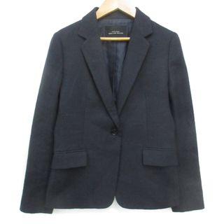 ユナイテッドアローズグリーンレーベルリラクシング(UNITED ARROWS green label relaxing)のグリーンレーベルリラクシング テーラードジャケット ミドル丈 総柄 36 黒 紺(その他)