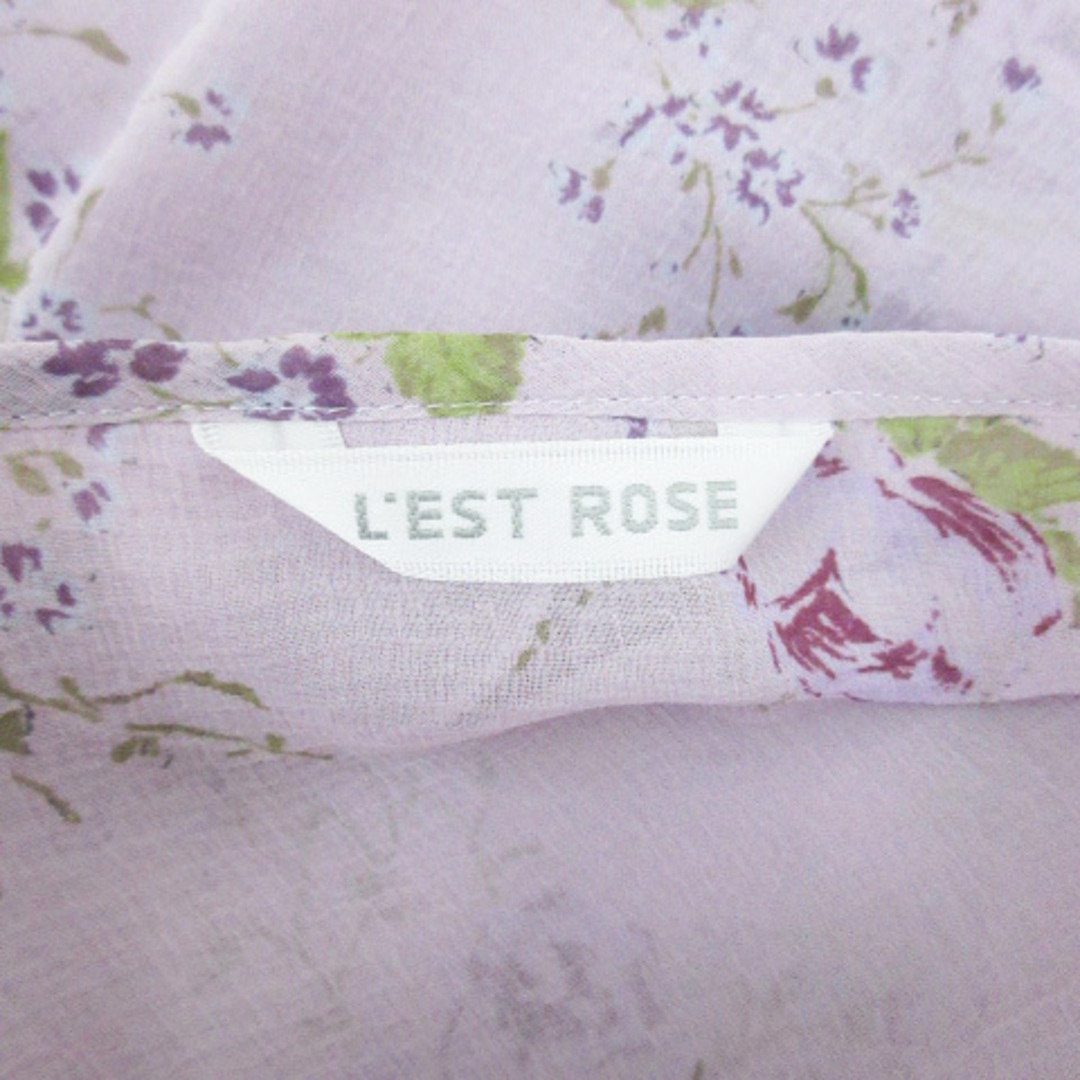 L'EST ROSE(レストローズ)のレストローズ シャツ ブラウス 七分袖 シースルー 花柄 F ピンク 黄緑 レディースのトップス(その他)の商品写真