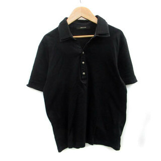 コムサメン(COMME CA MEN)のコムサメン カジュアルシャツ 半袖 スキッパーカラー M ブラック 黒(シャツ)