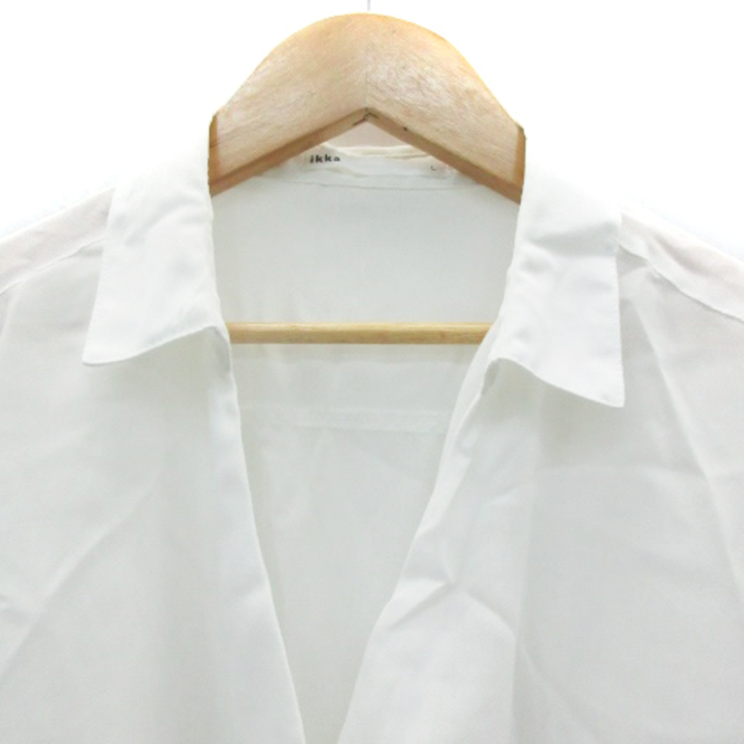 ikka(イッカ)のイッカ ikka シャツ ブラウス 七分袖 スキッパーカラー L ホワイト 白 レディースのトップス(その他)の商品写真