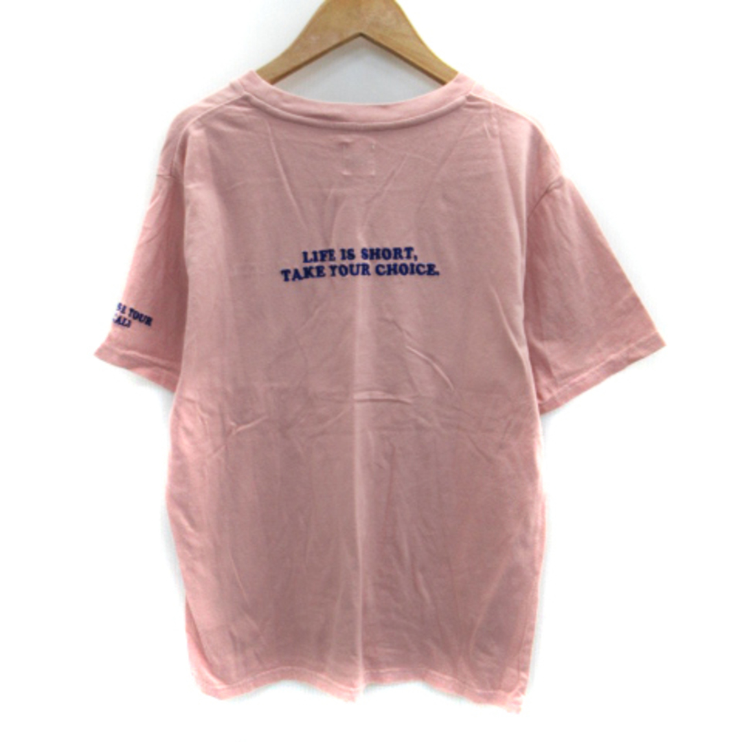Ungrid(アングリッド)のアングリッド UNGRID Tシャツ カットソー 半袖 刺繍 F ピンク レディースのトップス(Tシャツ(半袖/袖なし))の商品写真