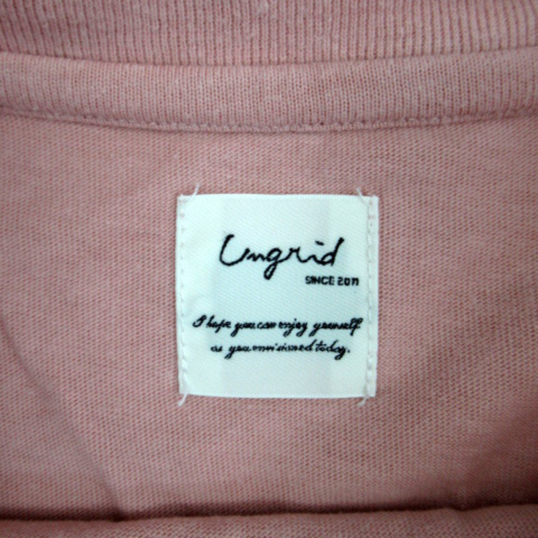 Ungrid(アングリッド)のアングリッド UNGRID Tシャツ カットソー 半袖 刺繍 F ピンク レディースのトップス(Tシャツ(半袖/袖なし))の商品写真