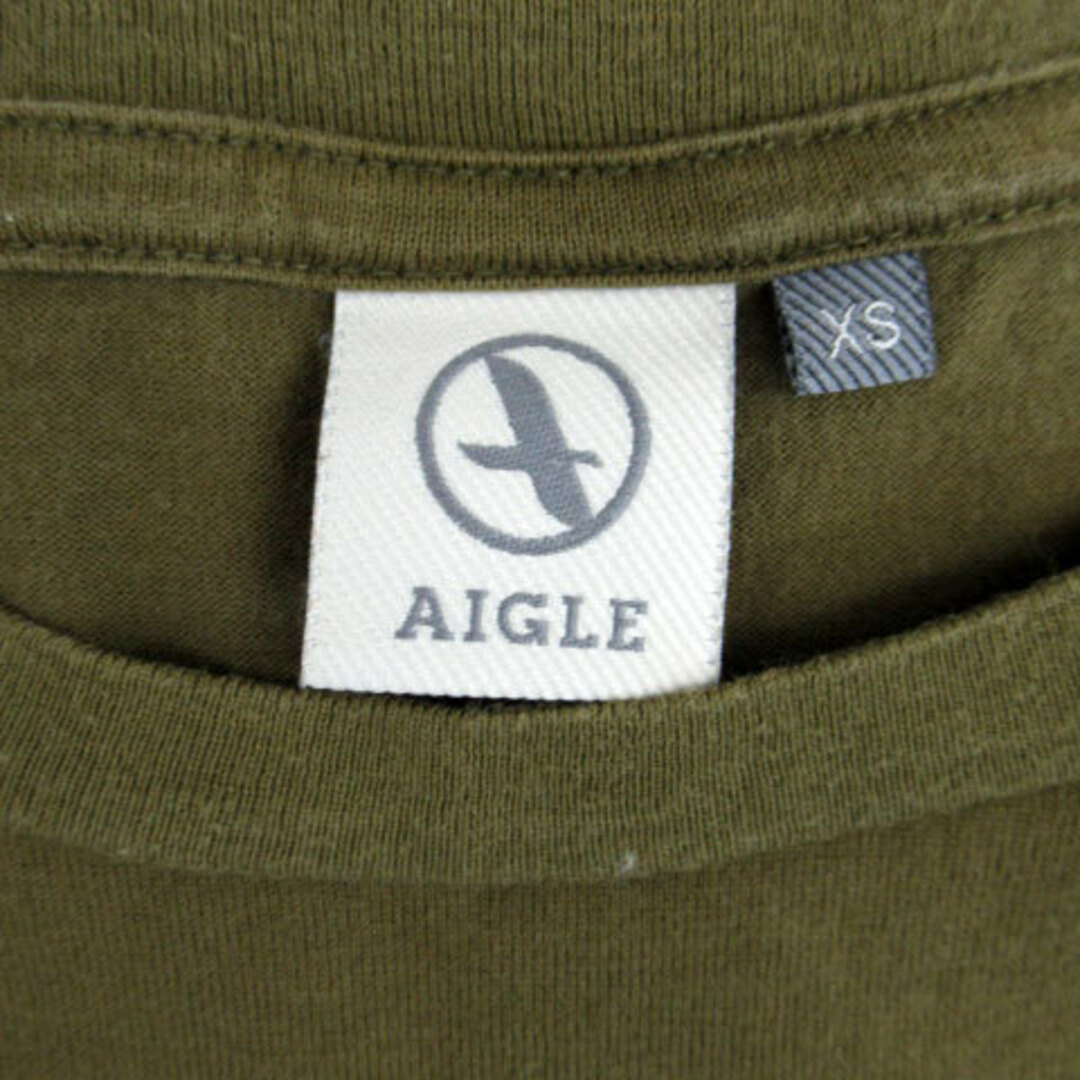 AIGLE(エーグル)のエーグル AIGLE Tシャツ カットソー 半袖 ロゴ プリント XS カーキ メンズのトップス(Tシャツ/カットソー(半袖/袖なし))の商品写真