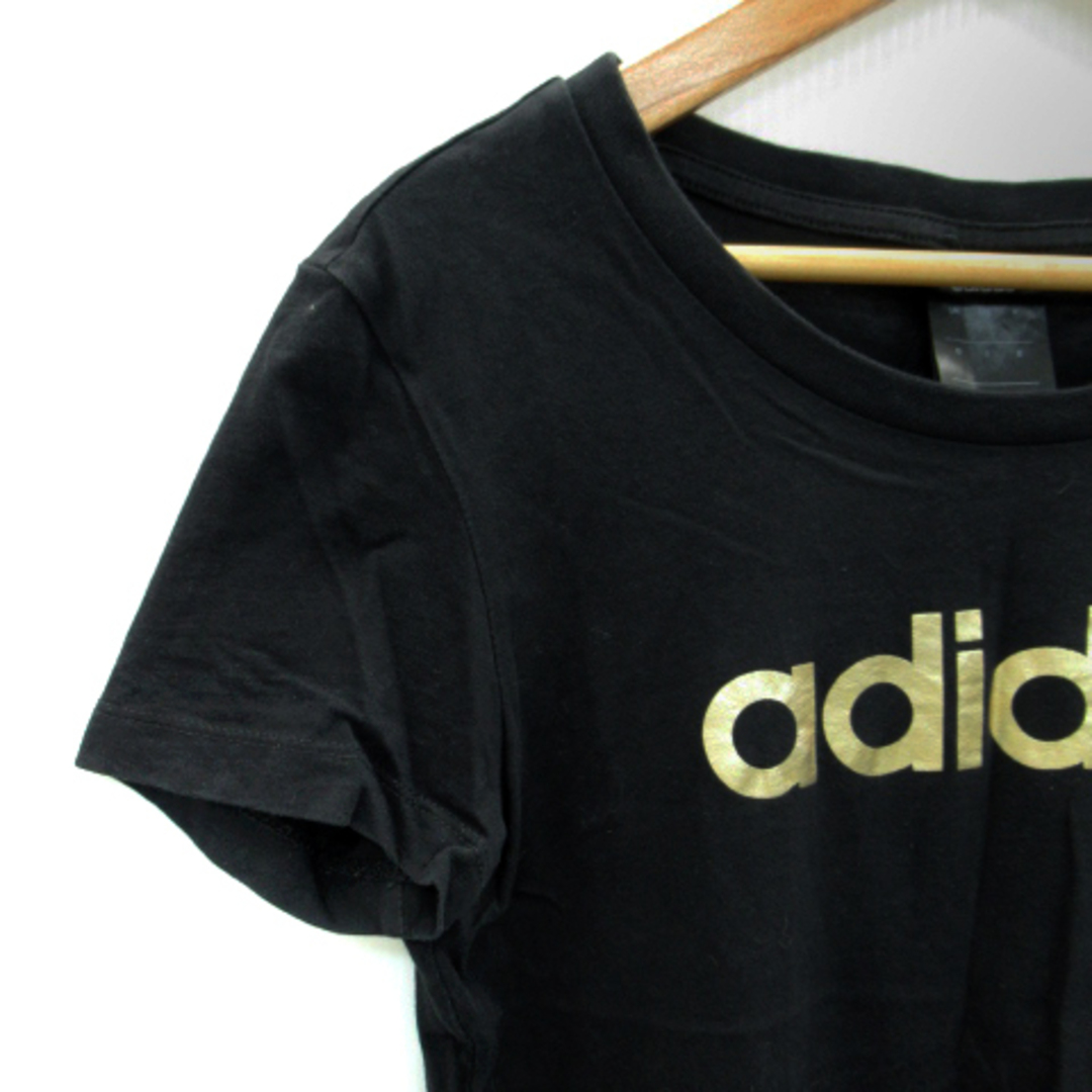 adidas(アディダス)のアディダス adidas Tシャツ カットソー 半袖 ロゴ プリント M 黒 レディースのトップス(Tシャツ(半袖/袖なし))の商品写真