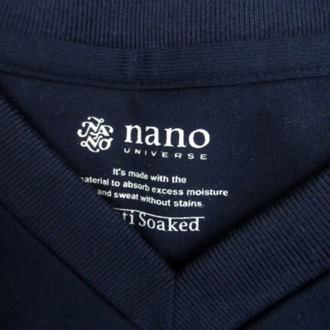 nano・universe(ナノユニバース)のナノユニバース Tシャツ カットソー Vネック 半袖 無地 M 紺 ネイビー メンズのトップス(Tシャツ/カットソー(七分/長袖))の商品写真