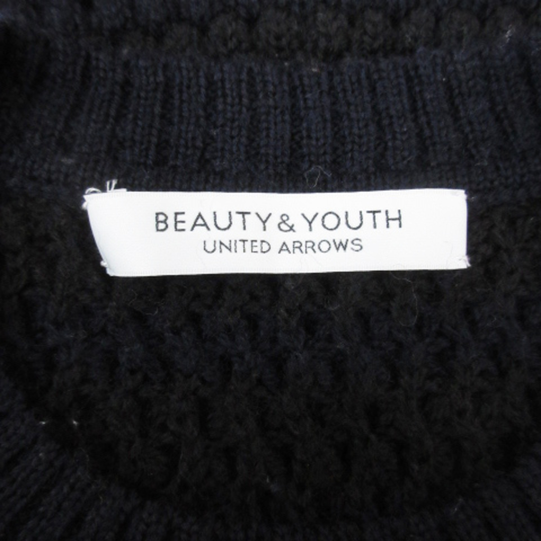 BEAUTY&YOUTH UNITED ARROWS(ビューティアンドユースユナイテッドアローズ)のB&Y ユナイテッドアローズ ニット セーター 長袖 ボーダー柄 F 紺 黒 レディースのトップス(ニット/セーター)の商品写真