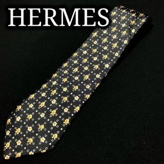 エルメス(Hermes)のエルメス フラワー ブラック ネクタイ A106-S03(ネクタイ)