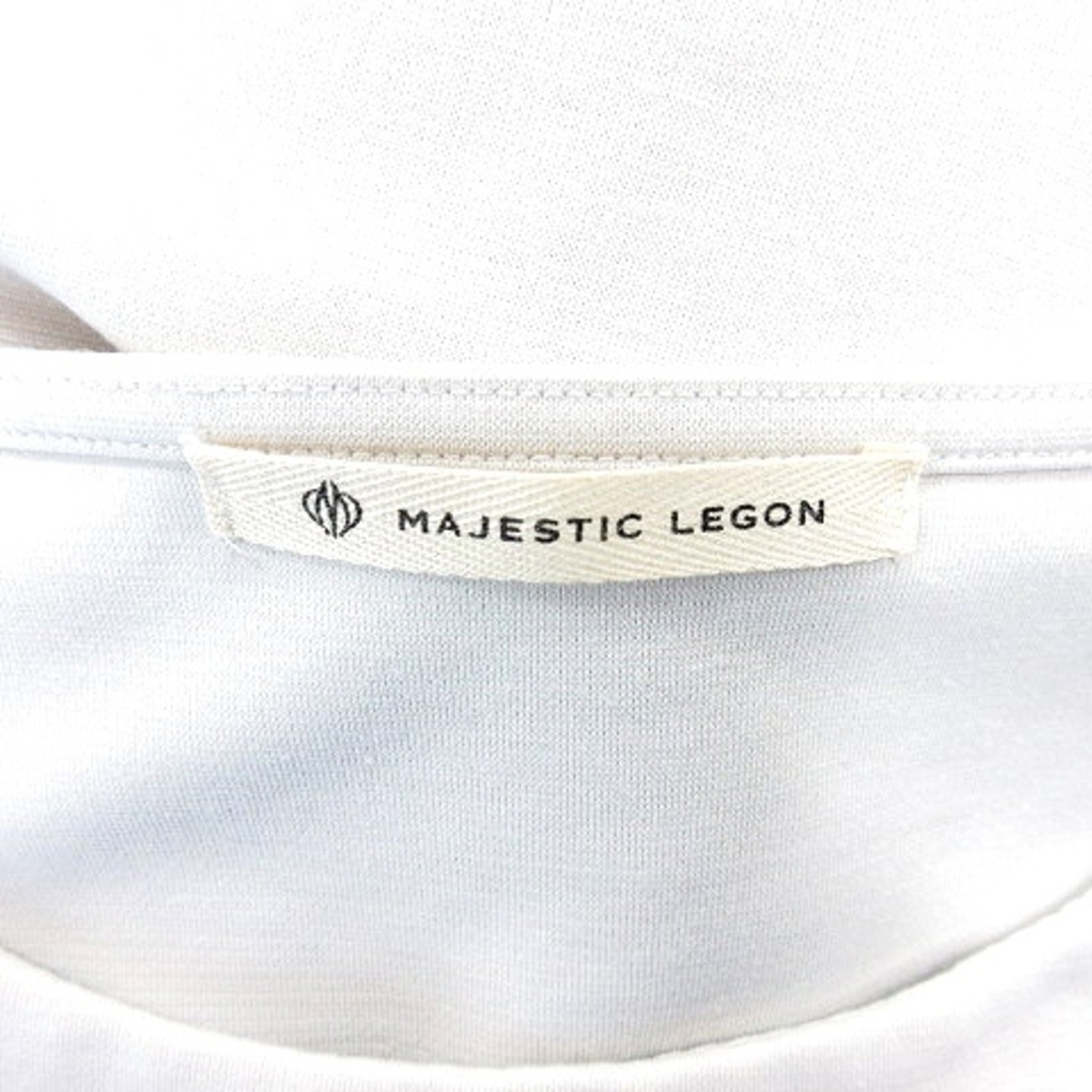 MAJESTIC LEGON(マジェスティックレゴン)のマジェスティックレゴン カットソー ボートネック チェック 半袖 M グレー レディースのトップス(カットソー(半袖/袖なし))の商品写真