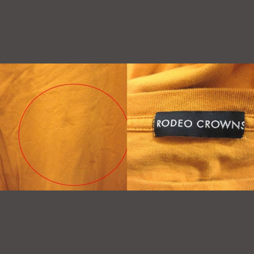 RODEO CROWNS(ロデオクラウンズ)のロデオクラウンズ ワンピース ひざ丈 七分袖 ロゴプリント F 黃 ■MO レディースのワンピース(ひざ丈ワンピース)の商品写真