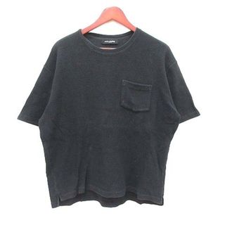 ナノユニバース(nano・universe)のナノユニバース Tシャツ カットソー 半袖 ワッフル地 クルーネック M 黒(Tシャツ/カットソー(半袖/袖なし))