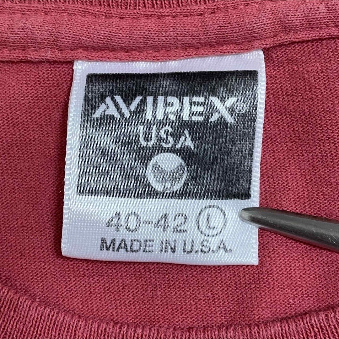 AVIREX(アヴィレックス)の【AVIREX】USA製 ロゴ Tシャツ くすみカラー 袖L アビレックス 古着 メンズのトップス(Tシャツ/カットソー(半袖/袖なし))の商品写真