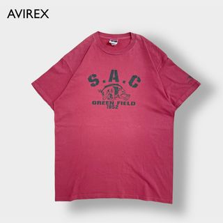 アヴィレックス(AVIREX)の【AVIREX】USA製 ロゴ Tシャツ くすみカラー 袖L アビレックス 古着(Tシャツ/カットソー(半袖/袖なし))