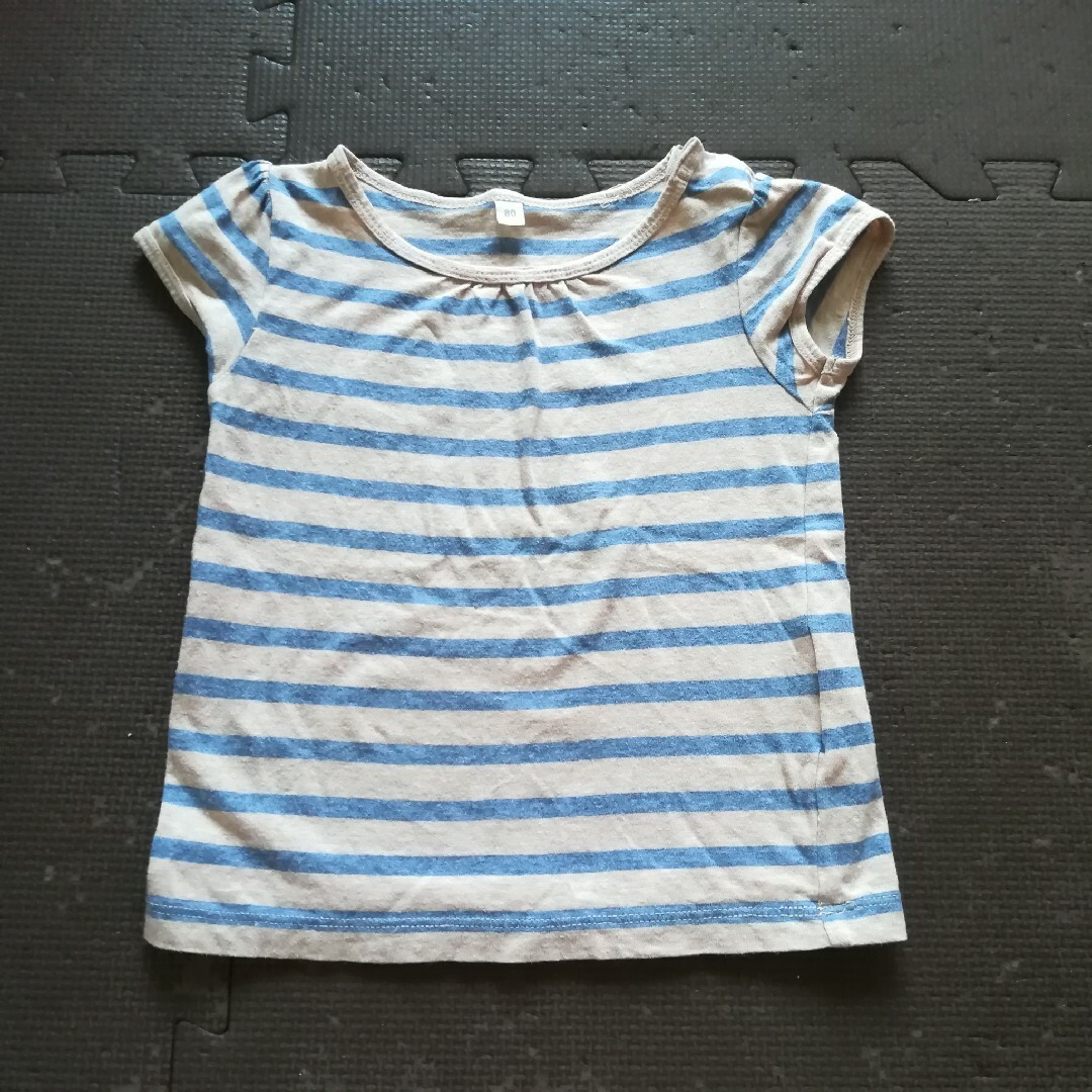 MUJI (無印良品)(ムジルシリョウヒン)の無印良品　半袖ボーダーTシャツ 80 キッズ/ベビー/マタニティのベビー服(~85cm)(Ｔシャツ)の商品写真