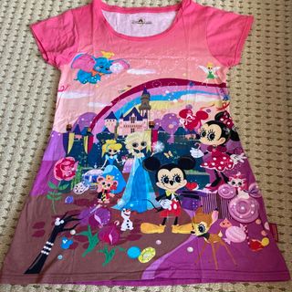 ディズニー(Disney)の最終値下げ　香港ディズニー　tシャツ 半袖　アリス・チャンコラボ　エルサ　ピンク(Tシャツ(半袖/袖なし))