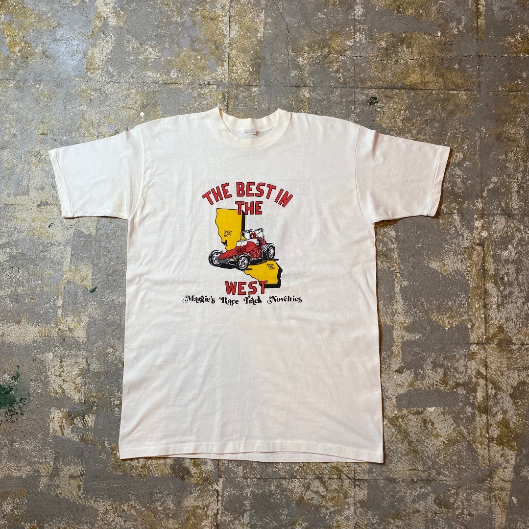 70s towncraft tシャツ XL ホワイト 両面プリント ホットロッド