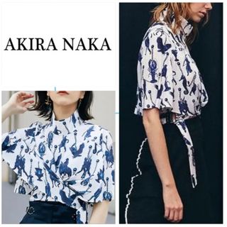 アキラナカ(AKIRANAKA)のAKIRA NAKA クロスドレーププルオーバー 定価42,900円(シャツ/ブラウス(半袖/袖なし))