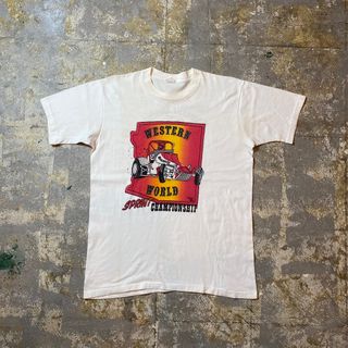 タウンクラフト(TOWNCRAFT)の70s towncraft tシャツ L ホワイト 両面プリント(Tシャツ/カットソー(半袖/袖なし))