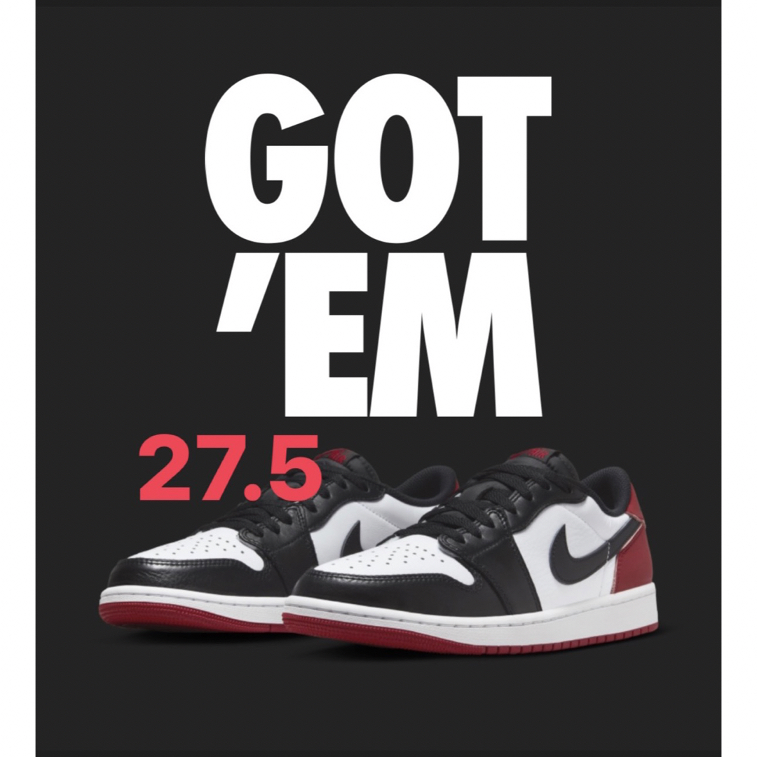 Jordan 1 Retro Low OG Black Toe 27.5275cm