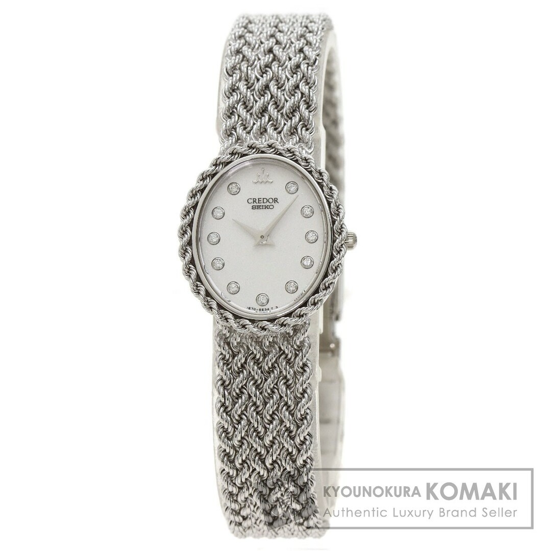 SEIKO 1E70-3190 クレドール ダイヤモンド 腕時計 K18WG K18WG レディース