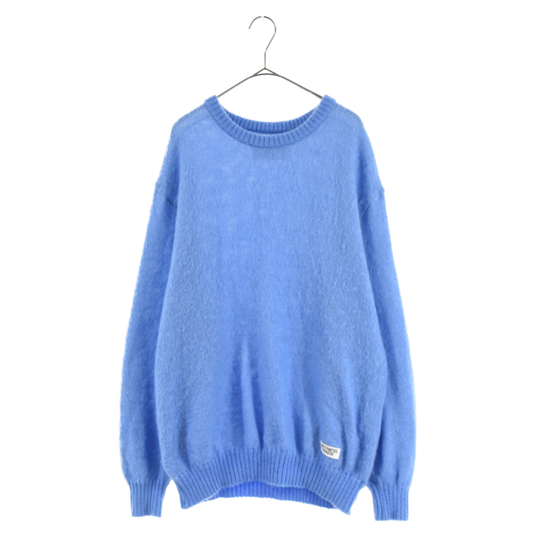 WACKO MARIA ワコマリア 22AW MOHAIR CREW NECK SWEATER モヘア クルーネック ニットセーター ブルー 22FW-WMK-KN0550センチ袖丈