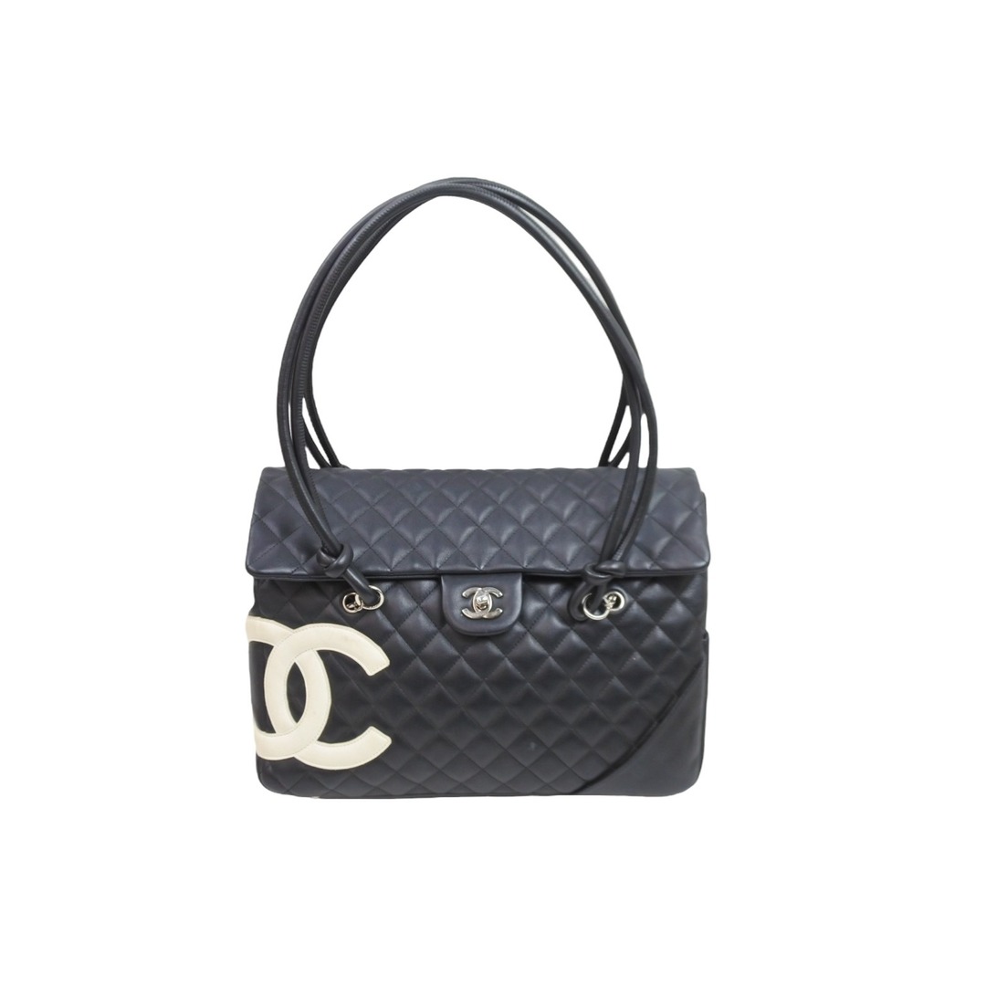 開閉式CHANEL シャネル ショルダーバッグ カンボンライン 9番台 ラムスキン ココマーク ブラック ピンク 美品  52323