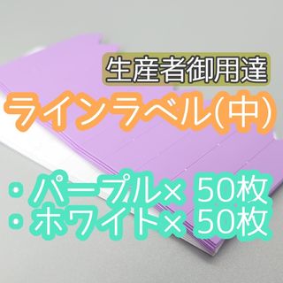 ラインラベル 中 100枚白紫 園芸ラベル カラーラベル 多肉植物 朝顔 ビオラ(その他)