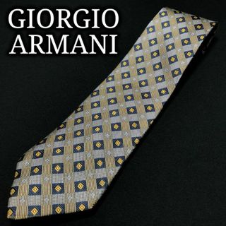 ジョルジオアルマーニ(Giorgio Armani)のアルマーニ チェック イエロー＆ネイビー ネクタイ A106-T08(ネクタイ)