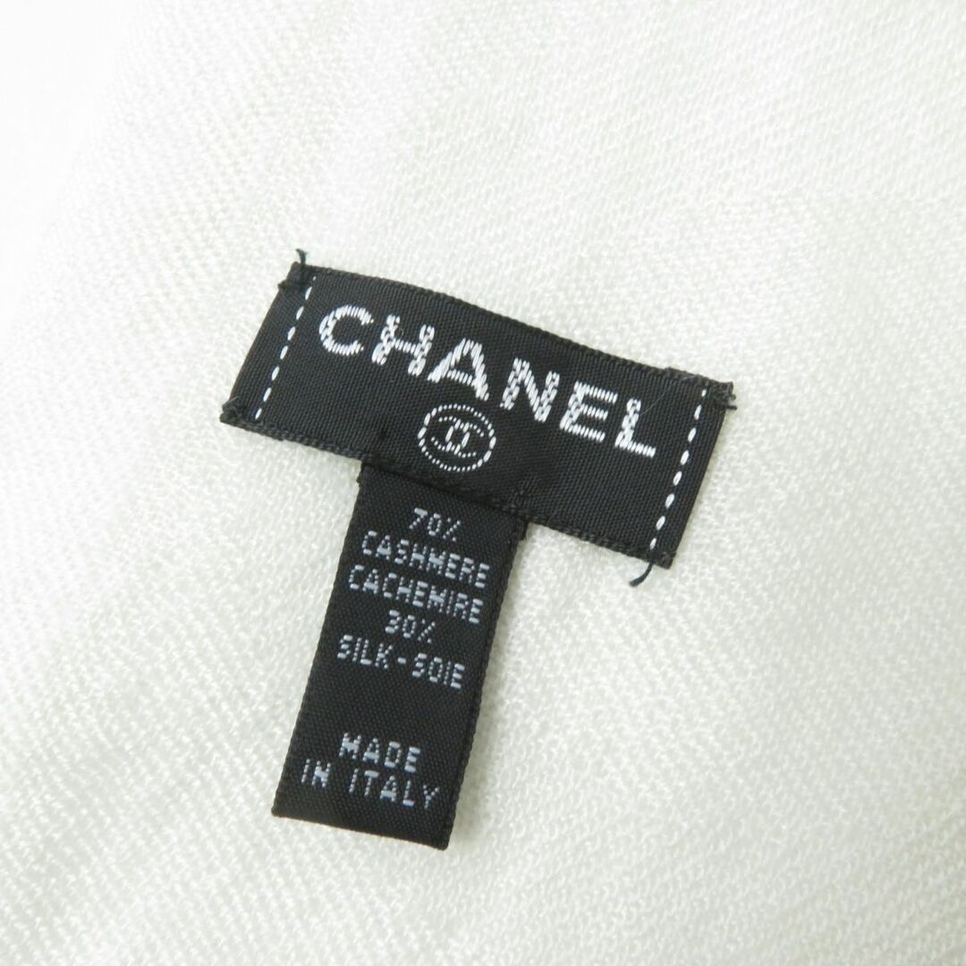 美品 シャネル ロゴ カシミヤシルク ストール