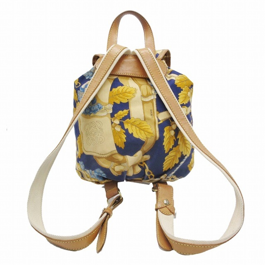 LOEWE - 美品 ロエベ ヴィンテージ 総柄 キャンバス レザー リュック
