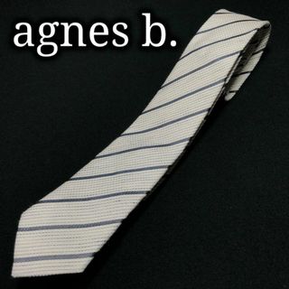 アニエスベー(agnes b.)のアニエスベー レジメンタル オフホワイト ネクタイ ナロータイ A106-T12(ネクタイ)