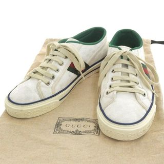 グッチ(Gucci)の【本物保証】 布袋付 グッチ GUCCI シェリーライン GGキャンバス テニス1977 スニーカー ローカット ロゴ 靴 ホワイト 6 メンズ(スニーカー)