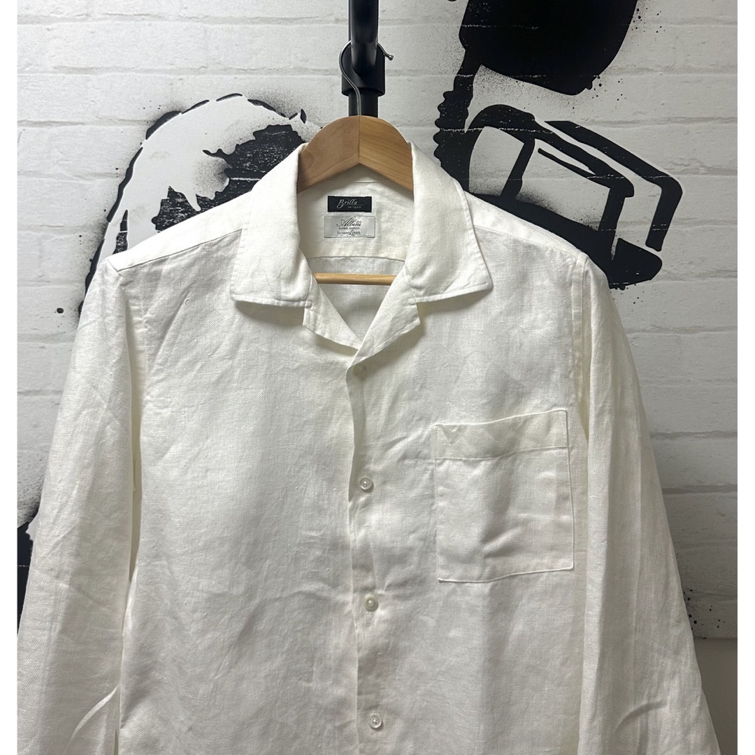 BEAMS F - 新作BEAMS BrillaperilgustoリネンソリッドオープンカラーWH