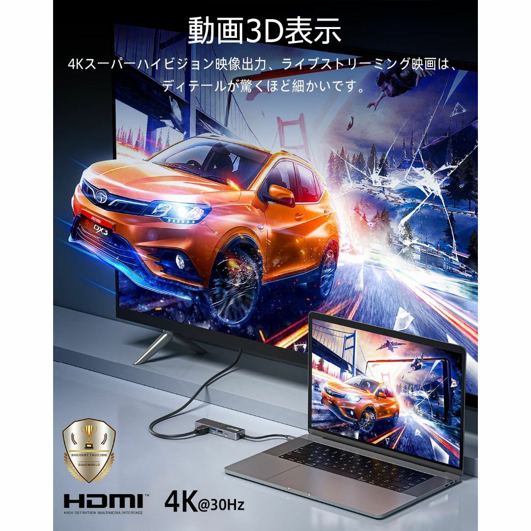 スタイル:5ポートUSB C ハブ 5 ポート 4K HDMIポート60W