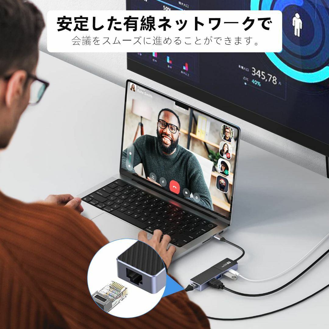 スタイル:5ポートUSB C ハブ 5 ポート 4K HDMIポート60W