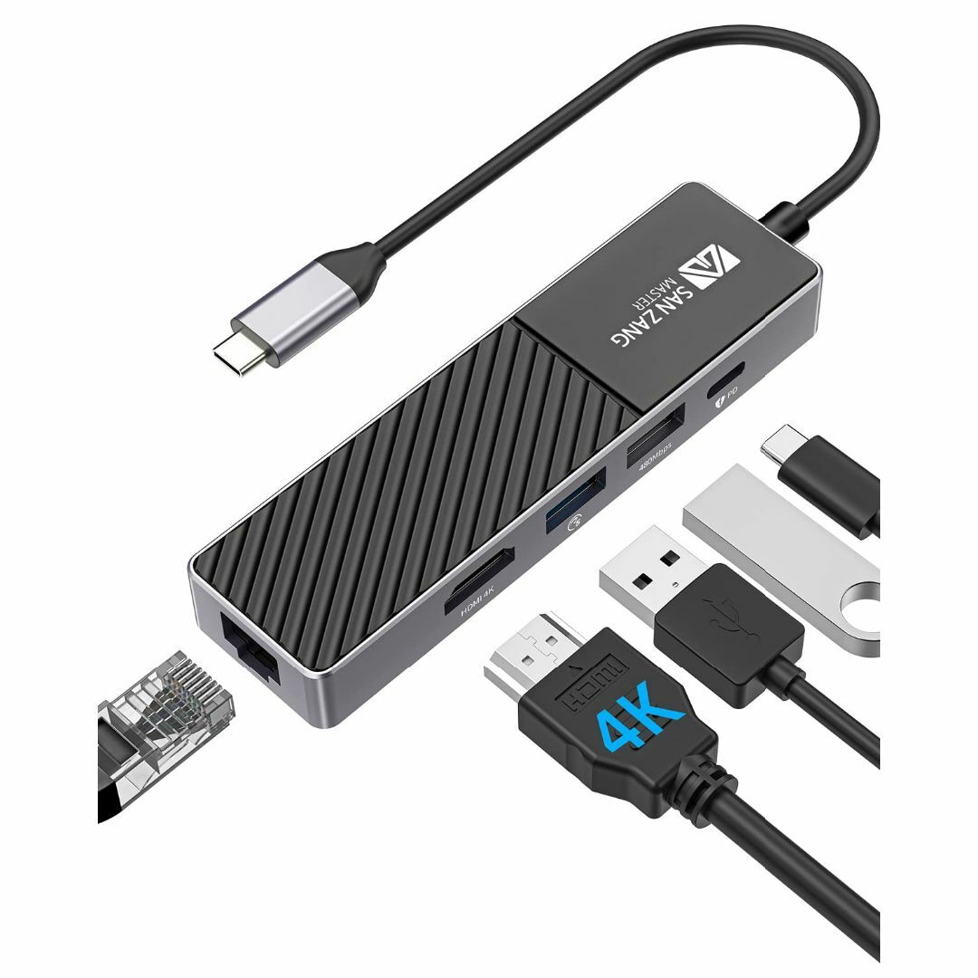スタイル:5ポートUSB C ハブ 5 ポート 4K HDMIポート60W