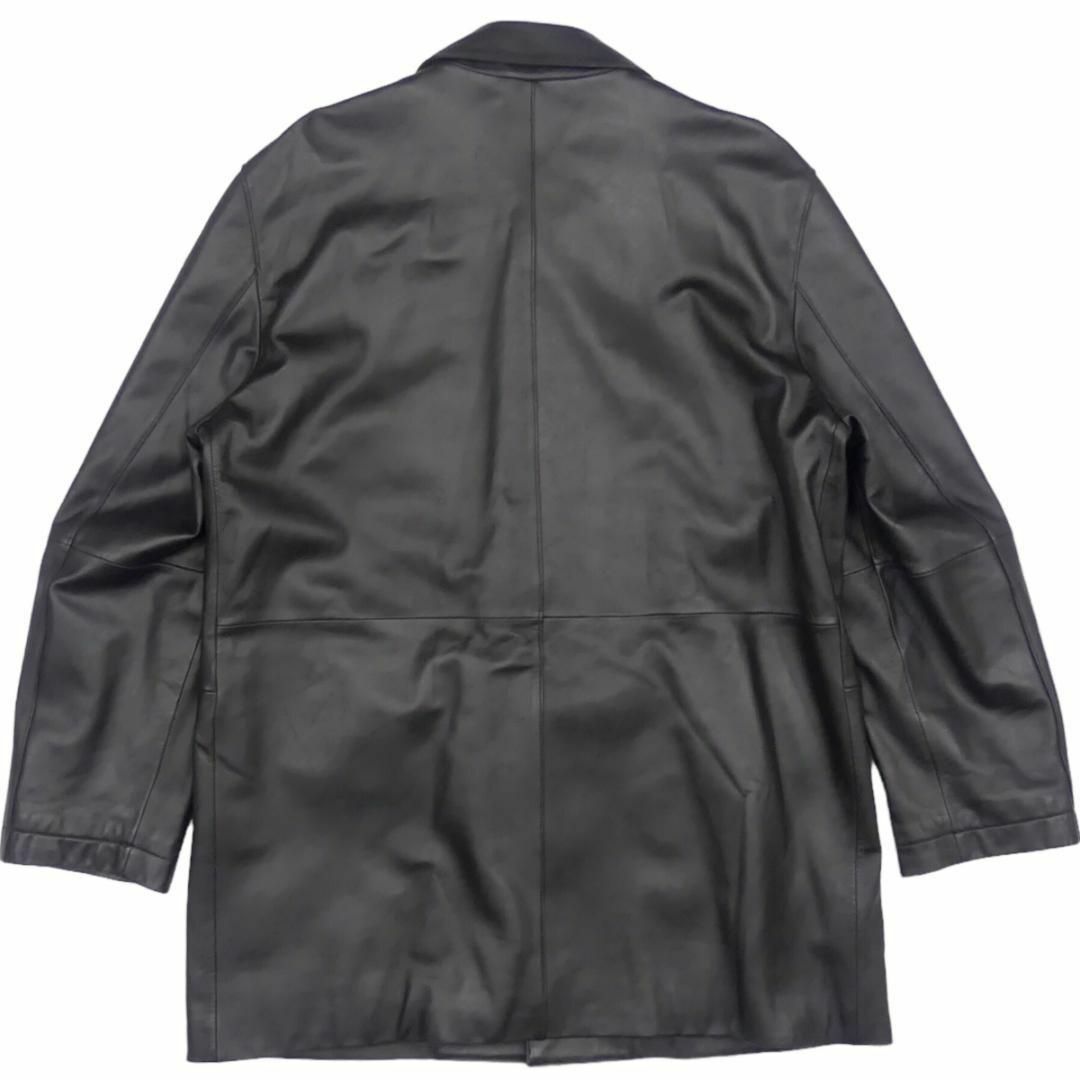 レザーステンカラーコート 本革 L メンズ ロングコート ラムレザー JJ472 メンズのジャケット/アウター(ステンカラーコート)の商品写真