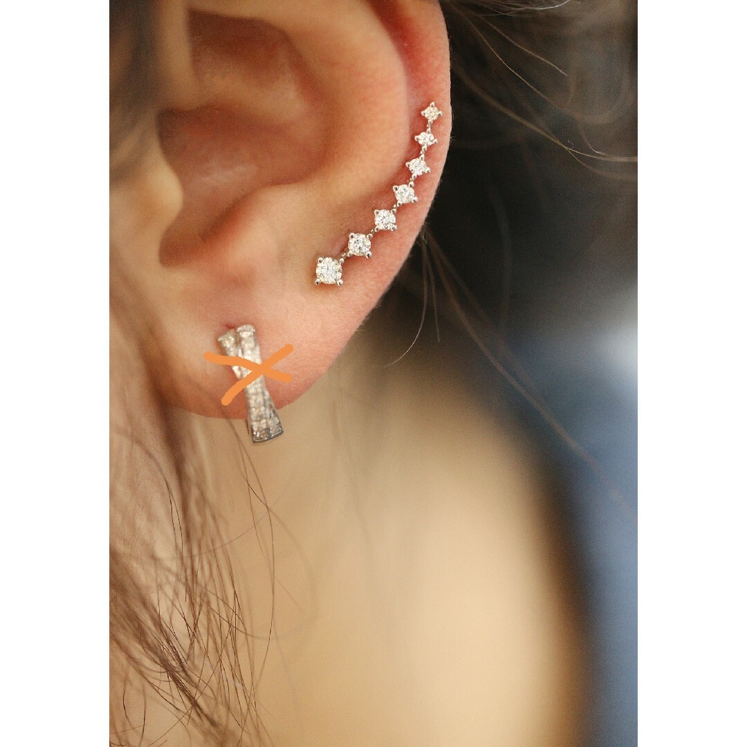 天然ダイヤモンドピアス0.36ct k18 - ピアス